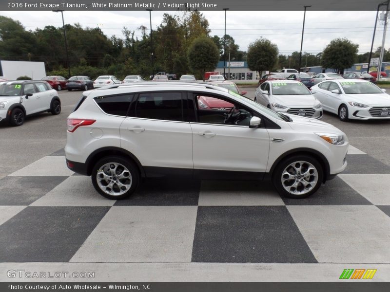 White Platinum Metallic / Medium Light Stone 2016 Ford Escape Titanium