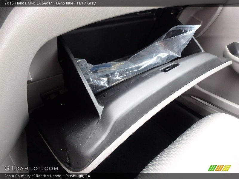 Dyno Blue Pearl / Gray 2015 Honda Civic LX Sedan