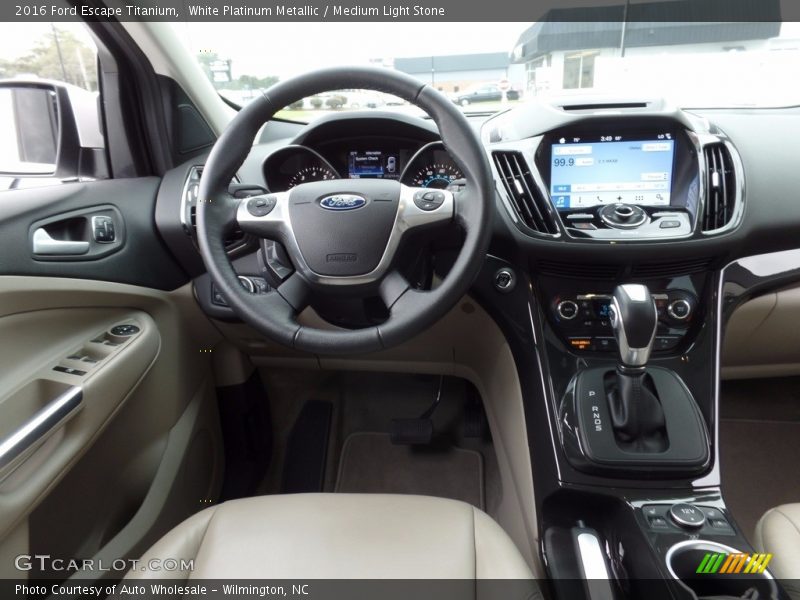 White Platinum Metallic / Medium Light Stone 2016 Ford Escape Titanium