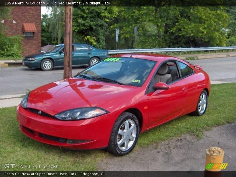 Rio Red Clearcoat / Midnight Black 1999 Mercury Cougar V6