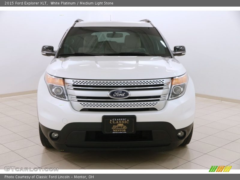 White Platinum / Medium Light Stone 2015 Ford Explorer XLT