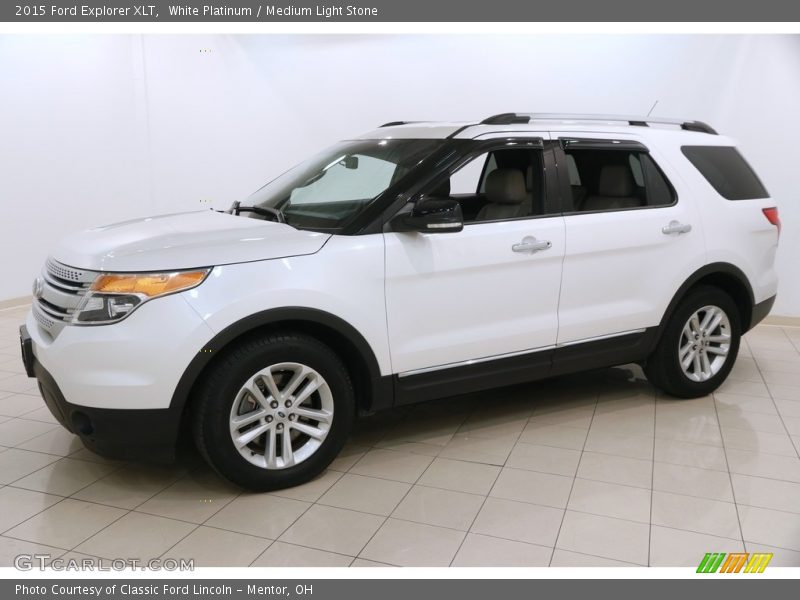 White Platinum / Medium Light Stone 2015 Ford Explorer XLT