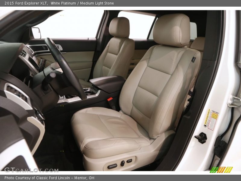 White Platinum / Medium Light Stone 2015 Ford Explorer XLT