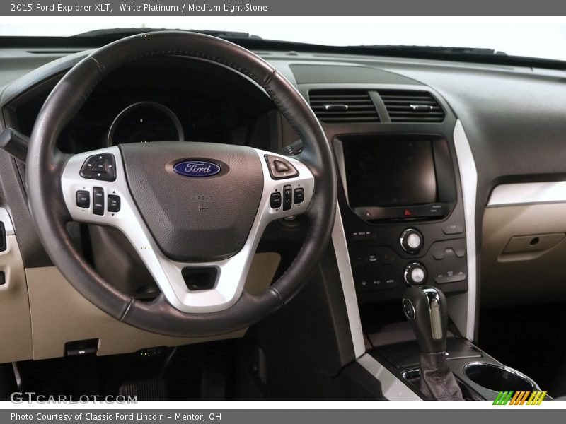 White Platinum / Medium Light Stone 2015 Ford Explorer XLT