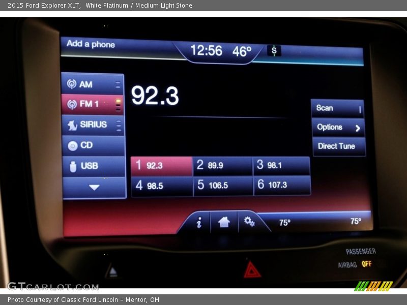 White Platinum / Medium Light Stone 2015 Ford Explorer XLT