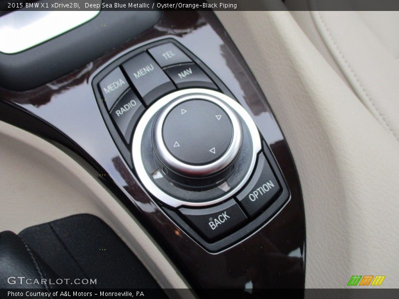 Deep Sea Blue Metallic / Oyster/Orange-Black Piping 2015 BMW X1 xDrive28i