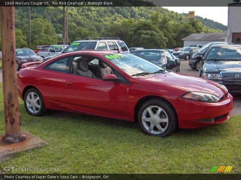 Rio Red Clearcoat / Midnight Black 1999 Mercury Cougar V6