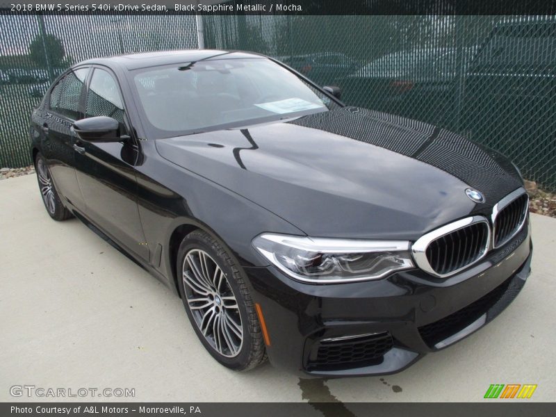 Black Sapphire Metallic / Mocha 2018 BMW 5 Series 540i xDrive Sedan