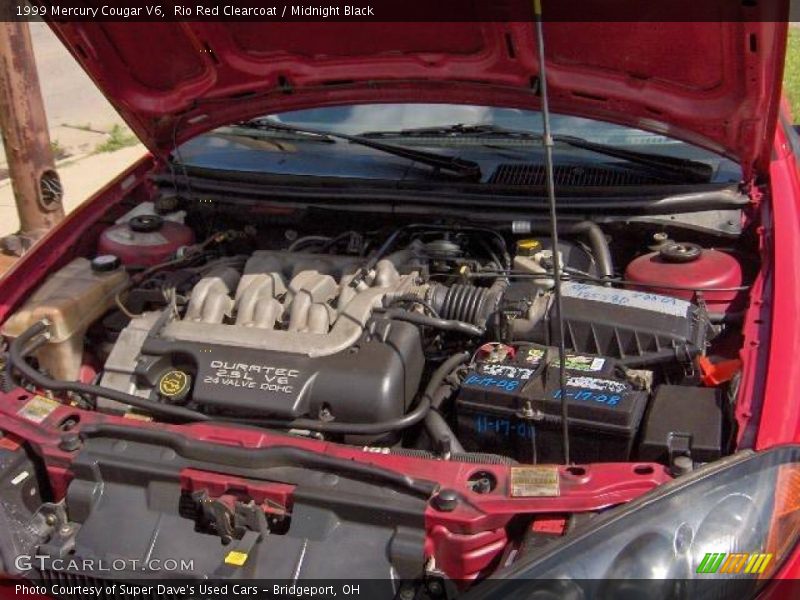 Rio Red Clearcoat / Midnight Black 1999 Mercury Cougar V6