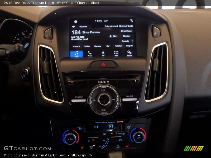 White Gold / Charcoal Black 2018 Ford Focus Titanium Hatch