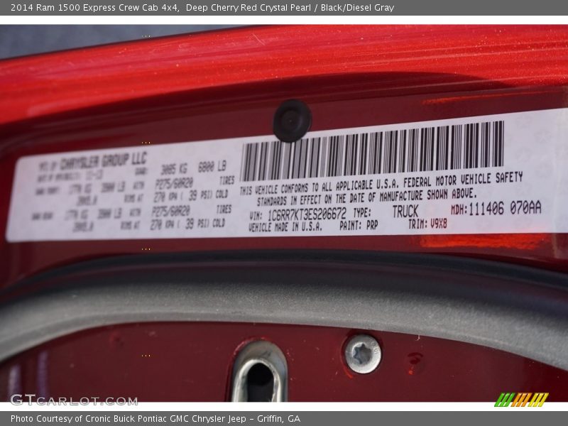 Deep Cherry Red Crystal Pearl / Black/Diesel Gray 2014 Ram 1500 Express Crew Cab 4x4