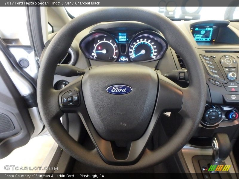 Ingot Silver / Charcoal Black 2017 Ford Fiesta S Sedan
