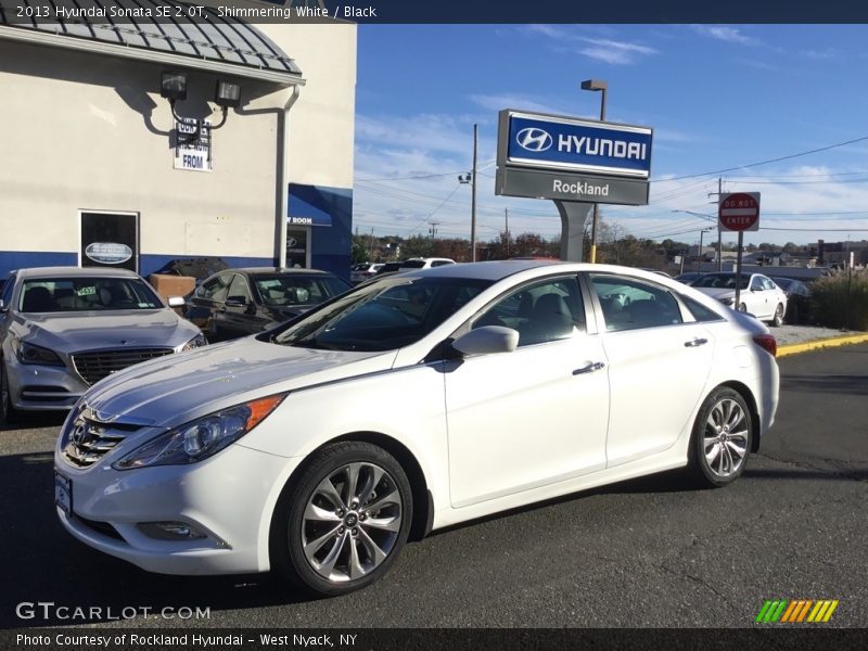 Shimmering White / Black 2013 Hyundai Sonata SE 2.0T