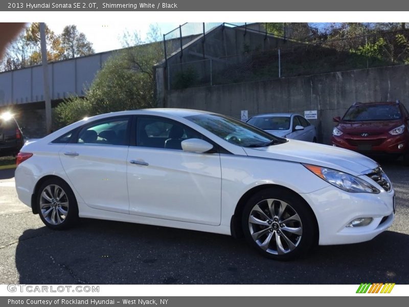 Shimmering White / Black 2013 Hyundai Sonata SE 2.0T