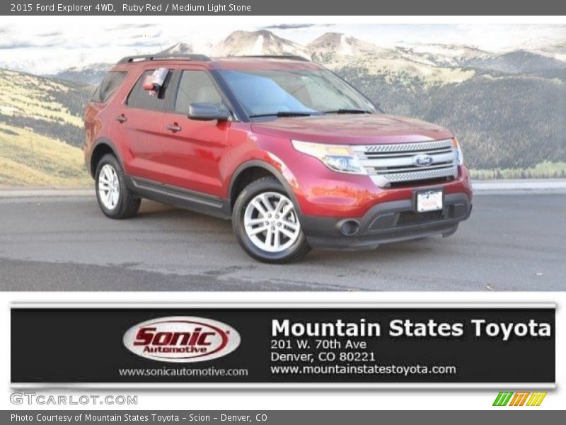 Ruby Red / Medium Light Stone 2015 Ford Explorer 4WD