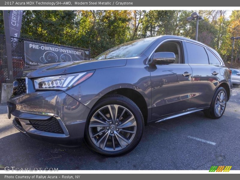 Modern Steel Metallic / Graystone 2017 Acura MDX Technology SH-AWD