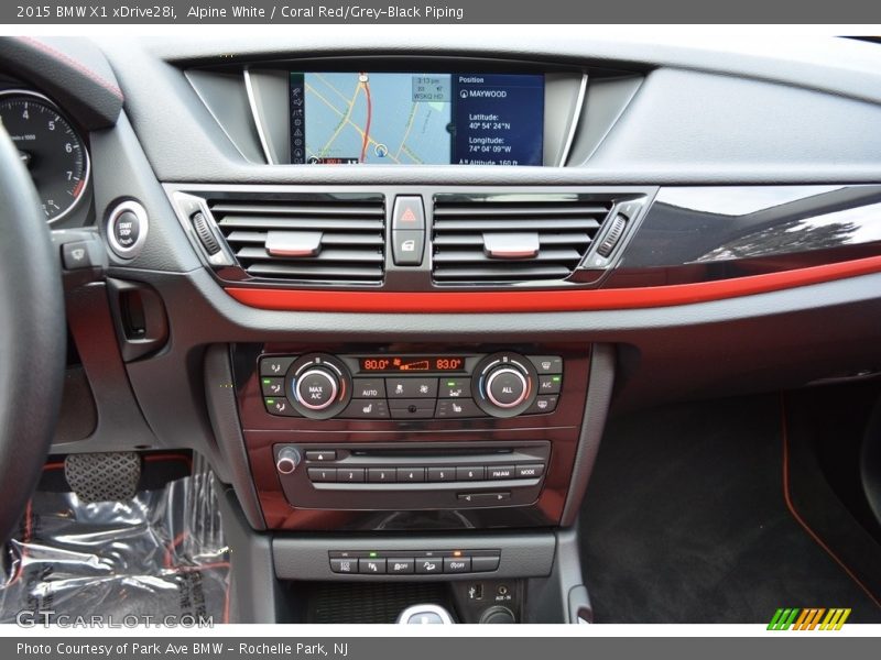 Alpine White / Coral Red/Grey-Black Piping 2015 BMW X1 xDrive28i