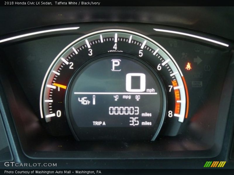 Taffeta White / Black/Ivory 2018 Honda Civic LX Sedan