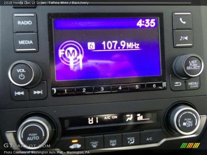 Taffeta White / Black/Ivory 2018 Honda Civic LX Sedan