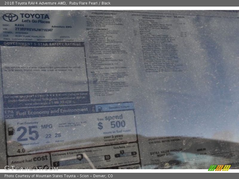 Ruby Flare Pearl / Black 2018 Toyota RAV4 Adventure AWD