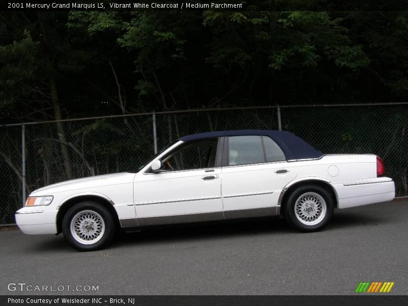 Vibrant White Clearcoat / Medium Parchment 2001 Mercury Grand Marquis LS