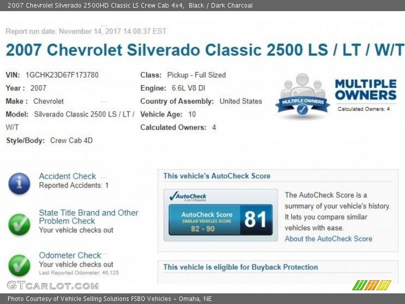 Black / Dark Charcoal 2007 Chevrolet Silverado 2500HD Classic LS Crew Cab 4x4