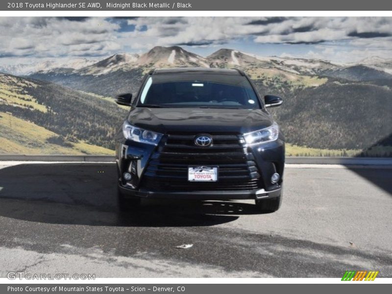 Midnight Black Metallic / Black 2018 Toyota Highlander SE AWD