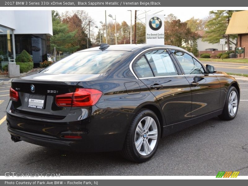 Black Sapphire Metallic / Venetian Beige/Black 2017 BMW 3 Series 330i xDrive Sedan