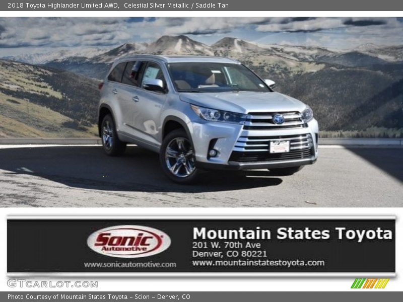 Celestial Silver Metallic / Saddle Tan 2018 Toyota Highlander Limited AWD