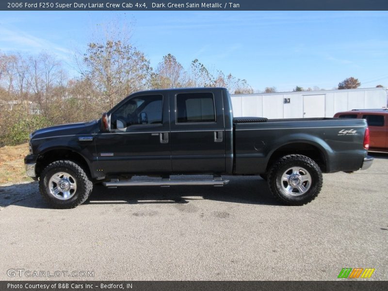 Dark Green Satin Metallic / Tan 2006 Ford F250 Super Duty Lariat Crew Cab 4x4