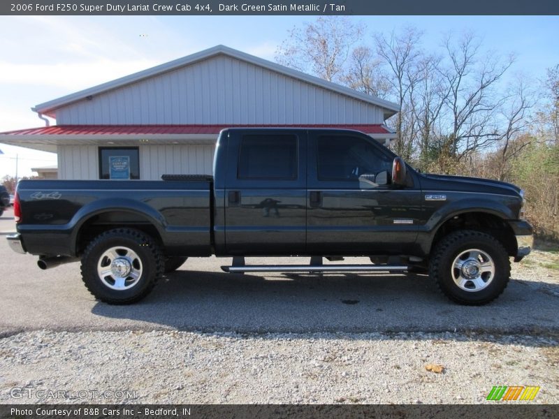 Dark Green Satin Metallic / Tan 2006 Ford F250 Super Duty Lariat Crew Cab 4x4