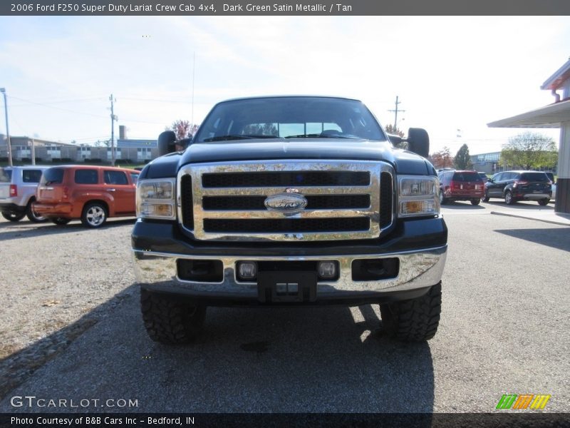 Dark Green Satin Metallic / Tan 2006 Ford F250 Super Duty Lariat Crew Cab 4x4