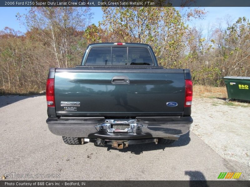 Dark Green Satin Metallic / Tan 2006 Ford F250 Super Duty Lariat Crew Cab 4x4