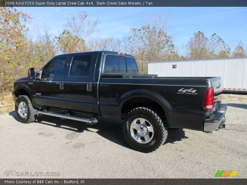 Dark Green Satin Metallic / Tan 2006 Ford F250 Super Duty Lariat Crew Cab 4x4