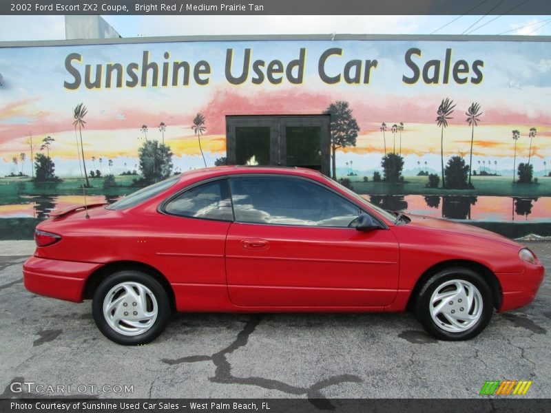 Bright Red / Medium Prairie Tan 2002 Ford Escort ZX2 Coupe