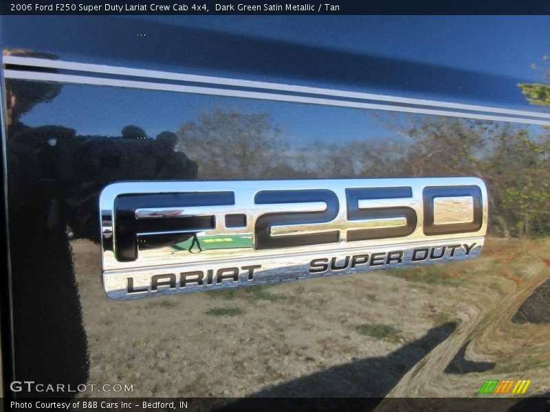 Dark Green Satin Metallic / Tan 2006 Ford F250 Super Duty Lariat Crew Cab 4x4