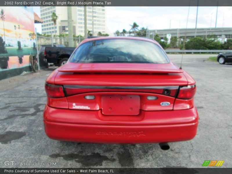 Bright Red / Medium Prairie Tan 2002 Ford Escort ZX2 Coupe