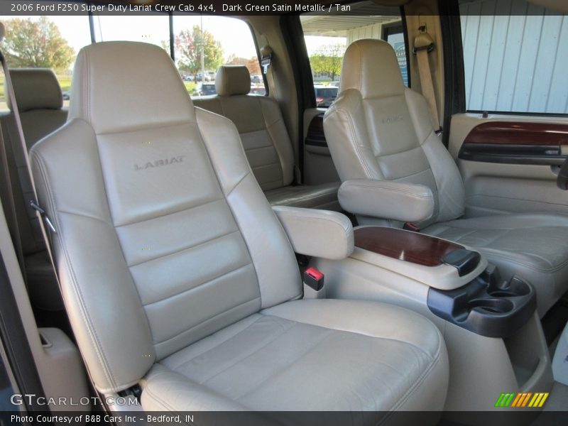 Dark Green Satin Metallic / Tan 2006 Ford F250 Super Duty Lariat Crew Cab 4x4