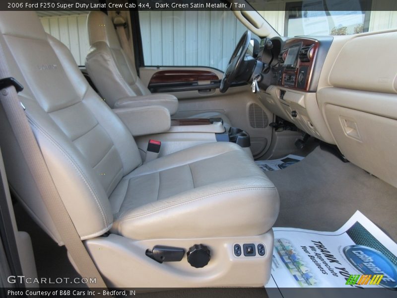 Dark Green Satin Metallic / Tan 2006 Ford F250 Super Duty Lariat Crew Cab 4x4