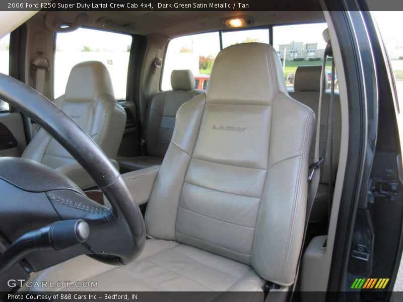Dark Green Satin Metallic / Tan 2006 Ford F250 Super Duty Lariat Crew Cab 4x4