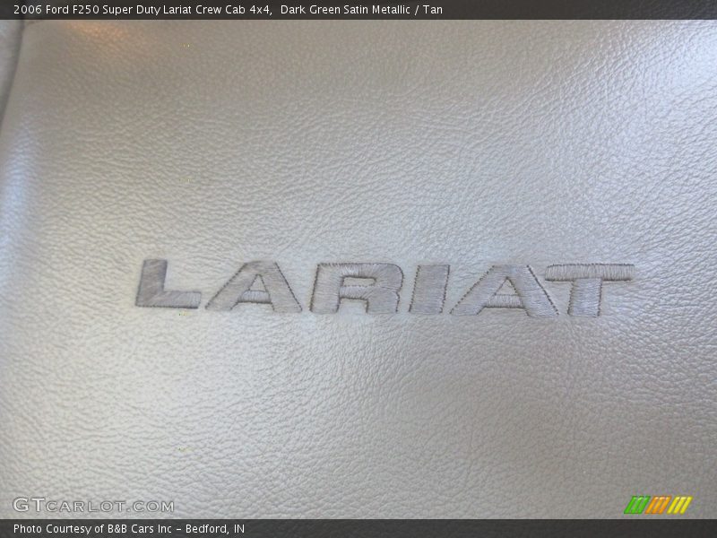 Dark Green Satin Metallic / Tan 2006 Ford F250 Super Duty Lariat Crew Cab 4x4