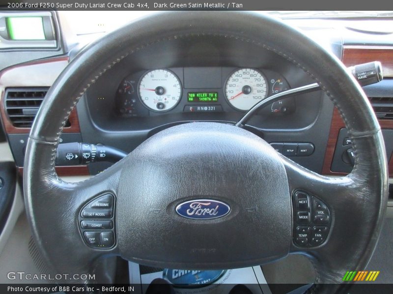 Dark Green Satin Metallic / Tan 2006 Ford F250 Super Duty Lariat Crew Cab 4x4