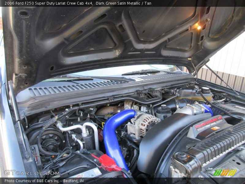 Dark Green Satin Metallic / Tan 2006 Ford F250 Super Duty Lariat Crew Cab 4x4