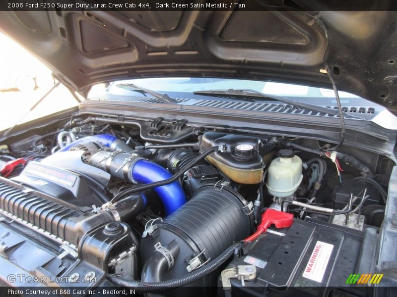 Dark Green Satin Metallic / Tan 2006 Ford F250 Super Duty Lariat Crew Cab 4x4