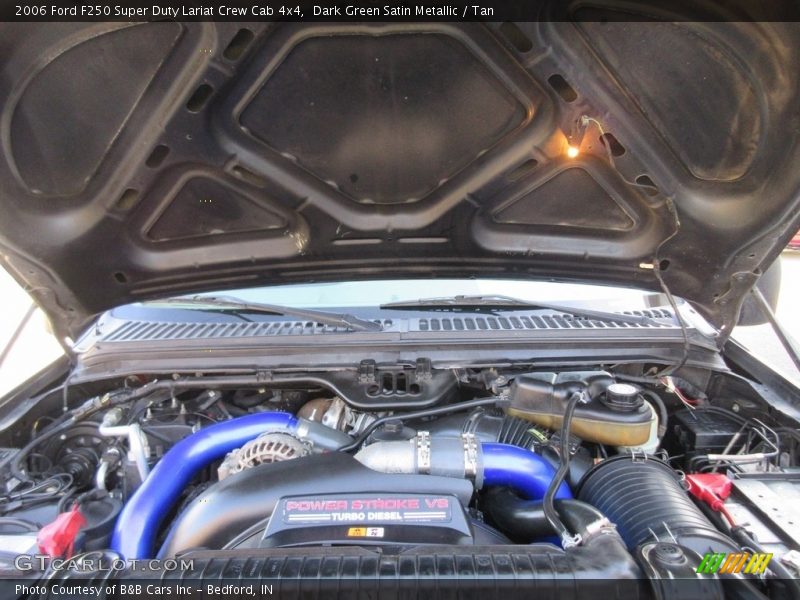 Dark Green Satin Metallic / Tan 2006 Ford F250 Super Duty Lariat Crew Cab 4x4