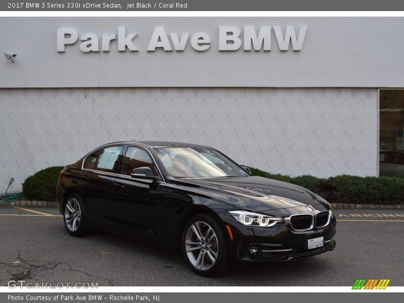 Jet Black / Coral Red 2017 BMW 3 Series 330i xDrive Sedan