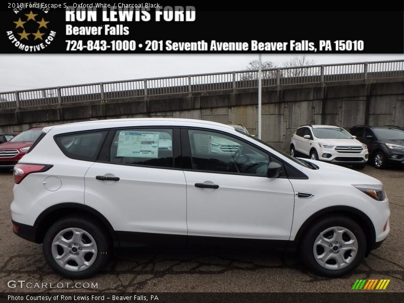 Oxford White / Charcoal Black 2018 Ford Escape S