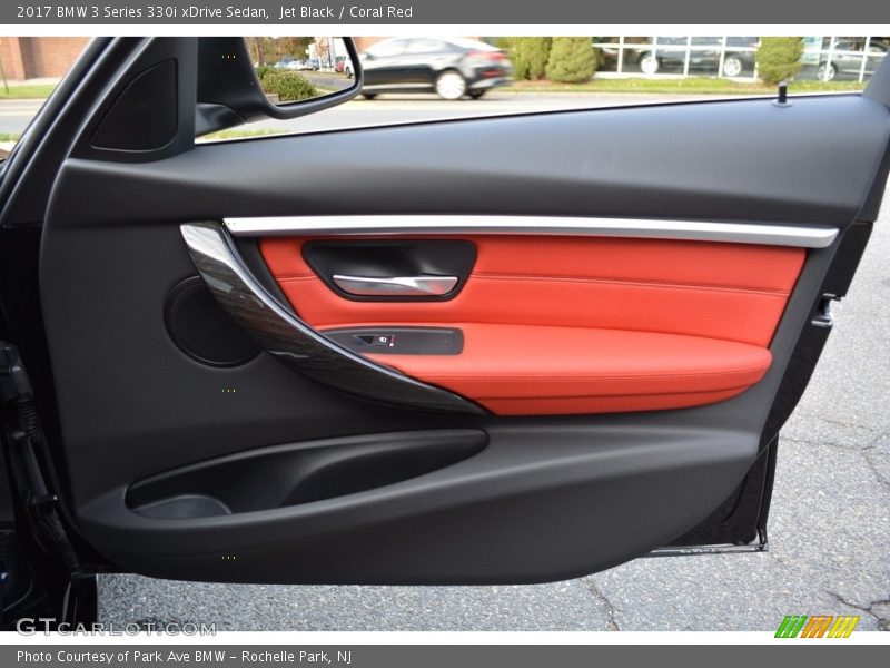 Jet Black / Coral Red 2017 BMW 3 Series 330i xDrive Sedan