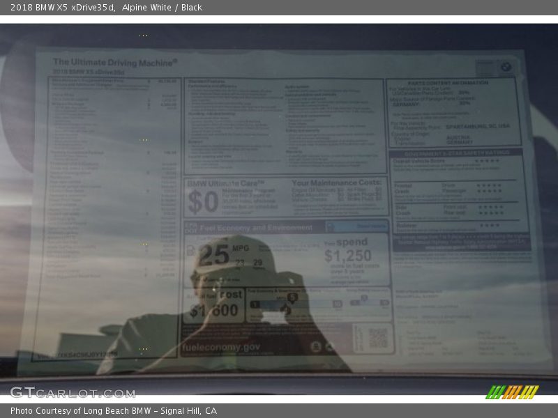 Alpine White / Black 2018 BMW X5 xDrive35d