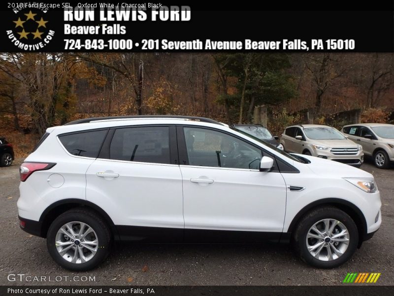 Oxford White / Charcoal Black 2018 Ford Escape SEL
